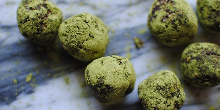 cocoa-matcha energy balls